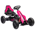 HOMCOM 12V Electric Go Kart w/ Forward Reversing 2 Speeds for 3-8 Yrs - Pink
