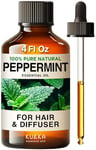 Kukka Peppermint Oil - Huge 118ml - 100% Pure Natural Peppermint Essential Oil to Invigorate & Awaken Your Senses - Experience Strong Refreshing & Cooling Mint Oil for Skin Hair & Soap Making Scent