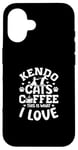 Coque pour iPhone 16 Kendo Cats Coffee This Is What I Love - Kendo japonais