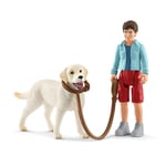 SCHLEICH - Figurine de l'univers des animaux de la ferme - Promenade avec lab...