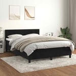 Lit � sommier tapissier avec matelas Noir 140x190 cm Velours