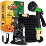 Flexi Hose Plus Value Pack! Lightweight Expandable Garden Hose Pipe - 8 Function Spray Gun - No-Kink Flexibility - Extra Strength Garden Hoses - Includes Carry Case & Hook for Easy Storage (23 Metres)