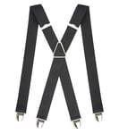 PIERROT Bretelles Homme Larges Made in France - Elastique Ultra Résistant & 4 Clips Extra Fort en X - Taille Ajustable Jusqu’à 130cm - Garantie à Vie - Fabrication Artisanale