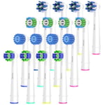 16pcs Replacement Brush Heads Compatible with Oral B Electric Toothbrushes. Pack of 4 Precision Clean,4 Cross Clean,4 3D Whitening Clean and 4 Sensitive Clean