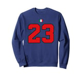 College 23 Number Style Vintage Italy Flag Sweatshirt