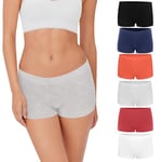 Lakpoau Boxer Femme sans Couture Shorty Femmes Boxer de Sport Shorts Elasticité Caleçons Culotte Femme Shorty Anti Frottement Stretch Slip pour Femme Panty Lot de 6 UN5 S/M