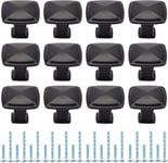 12 Pièces Boutons de Tiroir,Poignée Cuisine avec 2 Vis de Taille pour Meubles,Armoire,Commode,Parfait pour Porte,Bureau,Chambre,Placard (Noir)