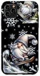 Coque pour iPhone 11 Pro Max Cute Winter Sports Accessories With Snowboarding Gnome