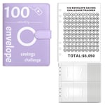 100 Envelopes Money Saving Challenge, 100 Envelope Challenge Binder, Money7386