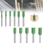 11 Pièces 6 mm Queue Fraise Defonceuse, Fraise Droite, Fraise à Bois Fraise Extra-longue, Mèches Carbide Router Bits Fraise à Menuiserie, pour le