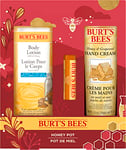 Cadeau pour femme Burt’s Bees | Coffret cadeau Honey Pot avec baume à lèvres au miel, crème pour les mains au Miel et aux Pépins de Raisin et lotion pour le corps au Lait et au Miel