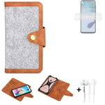 Felt Case + earphones for Motorola Moto G53 5G Cover light grey