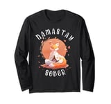 Namastay Sober Fox NA AA Alcoholics Anonymous Mediation Long Sleeve T-Shirt