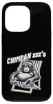 Coque pour iPhone 13 Pro Jeu de mots drôle de singe chimpanzé « Chimpan-zzz »