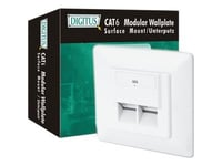 Digitus Dn-9005-N - Uttag För Nedsänkt Montering - Väggmontering - Cat 6 - Stp - Rj-45 X 2 - Ral 9010