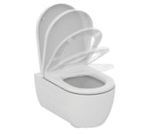 Seinälle kiinnitettävä wc-istuin Ideal Standard WC Blend Curve Aquablade hitaasti sulkeutuvalla kannella T374901 / T376001