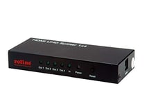 ROLINE Splitter 4K HDMI 1 in 4 out I Résolution vidéo en 4K Ultra HD et qualité 3D I Adaptateur HDMI vidéo/audio I 4 ports noir