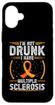 Coque pour iPhone 16 Plus Soutien de sensibilisation à la sclérose en plaques « I'm Not Drunk I Have MS MS »