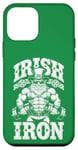 Coque pour iPhone 12 mini Irlandais Iron Funny St Patrick Day Leprechaun Gym Fitness