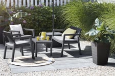 1 Pour Allibert Salon Pour L'Extérieur Jardin 'em Ily 'Graphite Avec Coussins