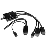 StarTech 2m 6 ft HDMI  DisplayPort or Mini DisplayPort to HDMI Converter Cable - HDMI  DP or Mini DP to HDMI Adapter Cable (DPMDPHD2HD) - video