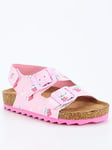 V by Very Kids Footbed Strap Sandal - Pink, Pink, Size 1 Older
