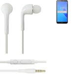 Earphones pour Huawei Y5 Lite 2018 in ear headset stereo blanc