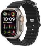 JJii Sung Original Silicone Sport Ocean Band - Compatible with Apple Watch Ultra 2/Ultra Straps 49mm 46mm 45mm 44mm 42mm, Breathable Soft Strap for iWatch Ultra/Ultra 2, Series SE 10/9/8/7/6/5/4/3/2/1