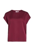 Viellette S/S Satin Top - Noos Tops T-shirts & Tops Short-sleeved Burgundy Vila