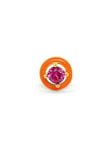 SINGULARU - Boucle d'oreille à l'unité Orange Pop - Boucles d'oreilles en Laiton Plaqué or 18kt avec émail Orange et Zircon Rose - Fermoir en Silicone - Bijoux pour Femmes