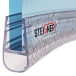 STEIGNER 60 cm Joint d'étanchéité arrondi en PVC pour Paroi en Verre de Douche ou Baignoire, vitre 6/7/8mm, Anti-Fuites d'Eau, UK07