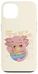 Coque pour iPhone 13 Mignon Axolotl mangeant des ramen Kawaii Anime Nouilles japonaises Art