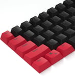 Lot de 61 Touches PBT rétroéclairées Rouges et Noires,Profil OEM pour commutateurs Cherry MX RK61/Anne Pro2/GK61 Clavier mécanique de Jeu (Touches Uniquement)