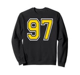 Number 97 in Yellow Black White printed both sides Sweatshirt