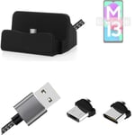 Docking Station for Samsung Galaxy M13 4G + USB-Typ C und Micro-USB Connector