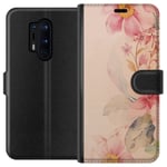 OnePlus 8 Pro Sort Lommebokdeksel Färgsprakande Blommor