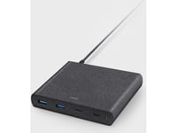 Uniq Lad. Network. Hub Surge 90W Black /Charcoal Black 2Xusb Quick Charge 3.0 + 2Xusb-C Pd 3.0 (Lithos Collective)