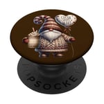 Funny Saying For Winter Gnome In Knitted Sweater Hot Cocoa PopSockets PopGrip Adhésif