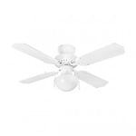 Fantasia EuroFans Rimini 36inch. Ceiling Fan with White/White & Cane Blade & Light - White - 111023