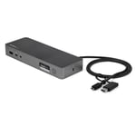 StarTech USB-C & USB-A Dock Hybrid Universal Laptop Docking Station Dual Monitor