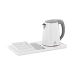 Royal Catering Professionell hotell-vattenkokare - Vit- 1,2 L 1800 W – Med kaffe- och tebricka