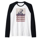 Curious George 4th Of July American Flag Text Stack Raglan Baseball Tee