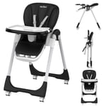 SEJOY Baby High Chair Booster Seat W/ 4 Wheels Foldable Adjustable Heigh Recline