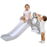 Yoleo - Toboggan pour Enfants,Toboggan Amusant avec Panier de Basket,Jeu d'Extérieur et l'Intérieur pour pour bébé,115x66x125cm(jusqu'à 25 kg),Gris