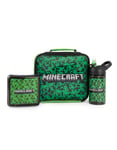 Minecraft Green Creeper Lunch Bag Bottle and Snack Pot Boys