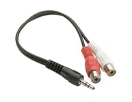 Adapter 3,5 mm-hane till 2x RCA-honor 0,2 m