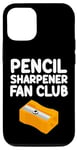 Coque pour iPhone 13 Pro Taille-crayon Fan Club rotatif manuel en graphite