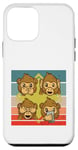 Coque pour iPhone 12 mini Singe dessin animé ludique couverture bouche oreilles yeux