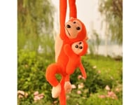 Leantoys Plush Baby Orange Monkey Maskot Med Ljud 70 Cm