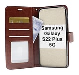 Crazy Horse Wallet Samsung Galaxy S22 Plus 5G (SM-S906B/DS) (Brun)